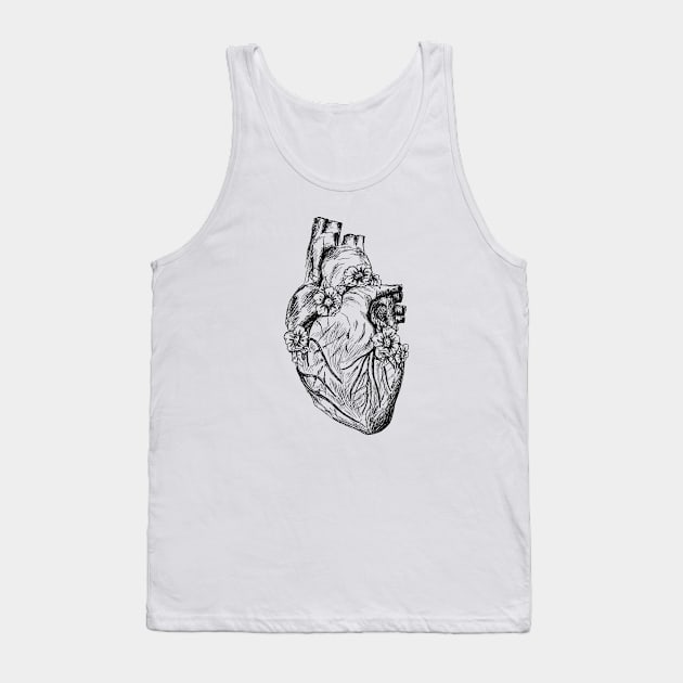 Human Heart Image Tank Top by rachelsfinelines